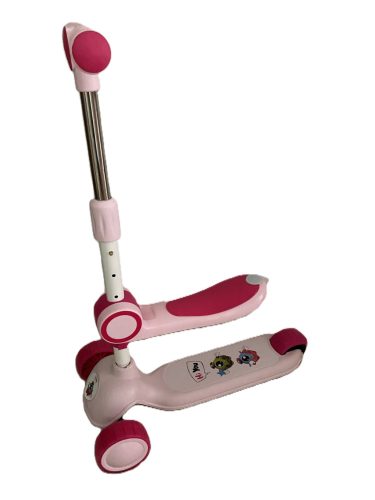 Gyerek háromkerekű roller, rózsaszín, ülőkével
