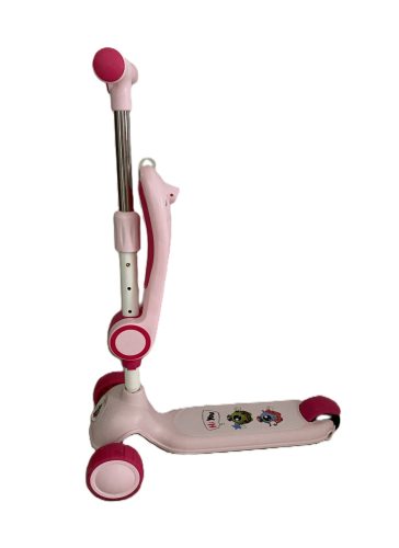 Gyerek háromkerekű roller, rózsaszín, ülőkével
