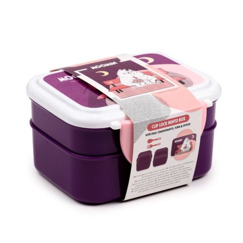 Bento Ételhordó Doboz Evőeszközökkel – Muminok, Pattintós Tető, BPA-mentes