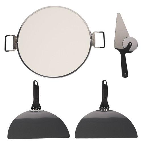 RUHHY elektromos pizzasütő kerámia kővel – 450°C, 5 hőfokozat, 1200W, hőmérő, spatula és vágó készlettel