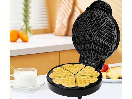 Gofrisütő, szív alakú, tapadásmentes, 1000W, 