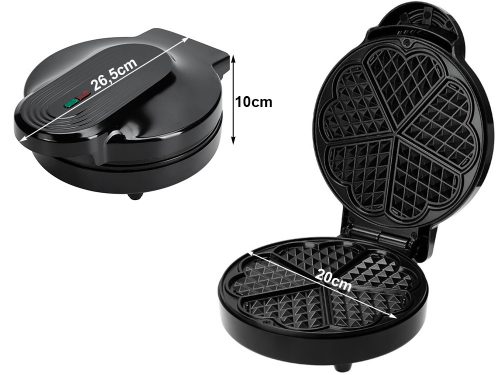 Gofrisütő, szív alakú, tapadásmentes, 1000W, 