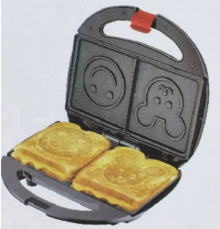 Szendvicssütő, Mickey, mosolygós figurák, 750W