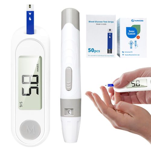 Digitális vércukormérő, vércukorszint mérő, LCD kijelzővel, ajándék 50 db tesztcsíkkal és 50 db lándzsával 