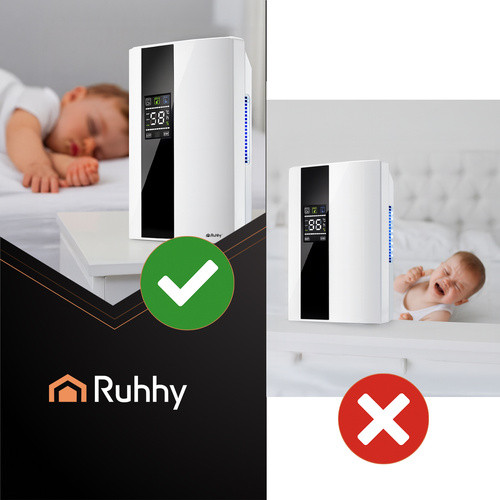 Ruhhy páramentesítő, légtisztító, érintőképernyős panellel, távirányítóval, intelligens, fehér