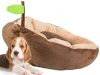 Plüss kutya- és macskaágy – levél alakú, puha párnázott fekhely (52 × 45 × 15 cm)