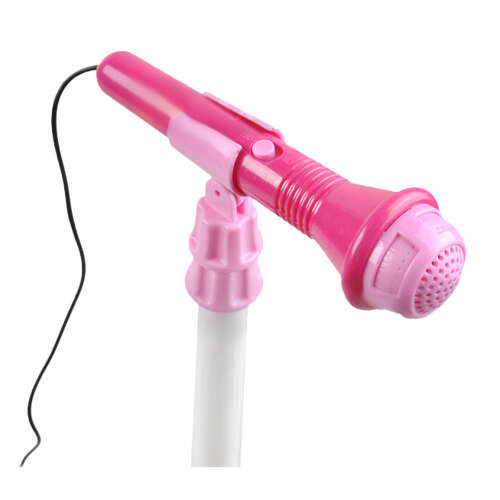 Gyermek elektromos gitár, mikrofon, erősítő szett, rózsaszín, fény- és hang effektusok 