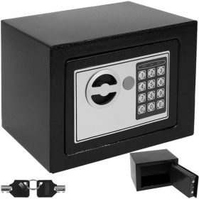   Malatec digitális széf, páncélszekrény, elektronikus zárral, kulccsal, fekete