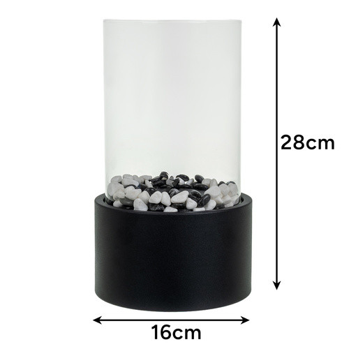 Kaminer biokandalló, látványkandalló, asztali kandalló, füstmentes, loft stílusú, üvegfalú,  univerzális használat, 28 x 16 x 16 cm