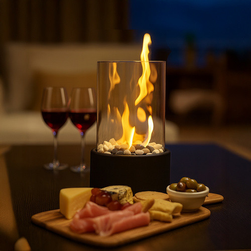 Kaminer biokandalló, látványkandalló, asztali kandalló, füstmentes, loft stílusú, üvegfalú,  univerzális használat, 28 x 16 x 16 cm