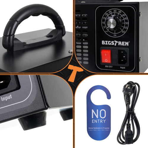 Bigstren ózongenerátor, 4 db ionizáló lemezzel, 200 m2 területig hatékony fertőtlenítés, otthonra-autóba, 150W