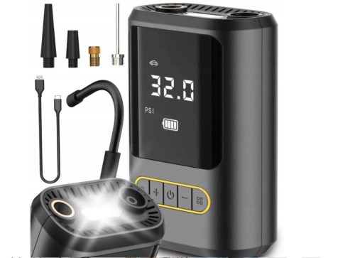 Elektromos vezeték nélküli pumpa, hordozható, autó- kerékpár kompresszor