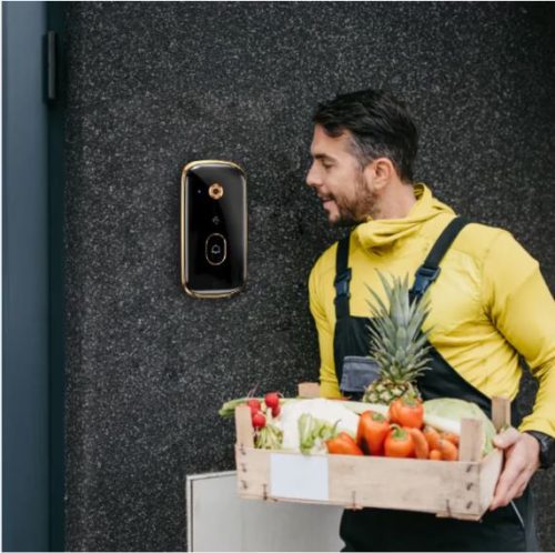 Okos videó kapucsengő Wi-Fi kapcsolattal, intelligens kaputelefon, éjjellátó és mozgásérzékelő funkcióval