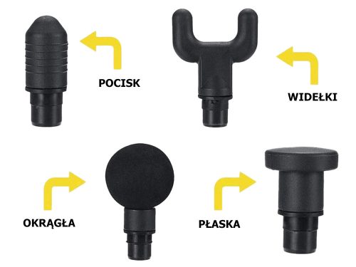 Masszázspisztoly – Vibrációs testmasszírozó 6 sebességfokozattal, 4 fej