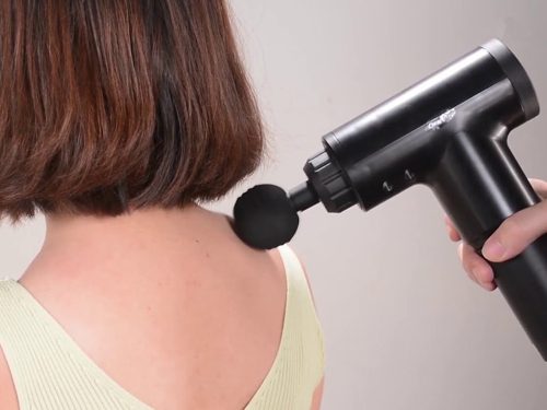 Masszázspisztoly – Vibrációs testmasszírozó 6 sebességfokozattal, 4 fej