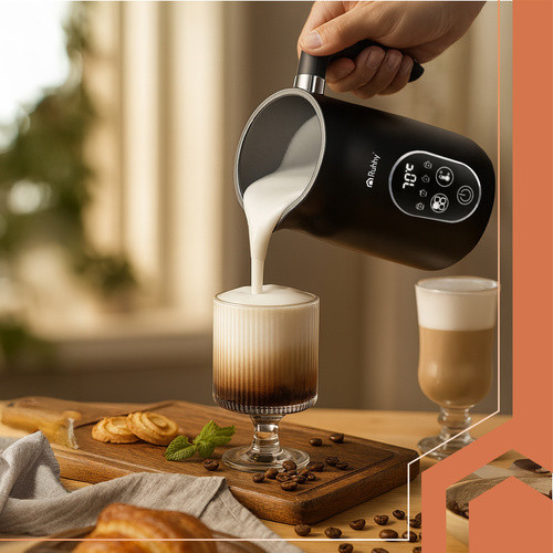 RUHHY elektromos tejhabosító LED kijelzővel – krémes hab pillanatok alatt