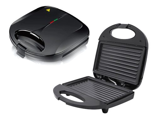 Grill típusú szendvicssütő – Panini, pirítós és tortilla sütő, tapadásmentes bevonattal, 750 W