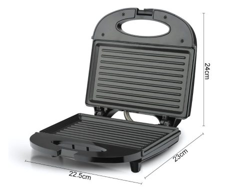 Grill típusú szendvicssütő – Panini, pirítós és tortilla sütő, tapadásmentes bevonattal, 750 W
