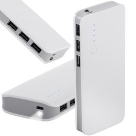   Powerbank 10000 mAh – 3× USB, 2.1A gyors töltés, LED zseblámpa