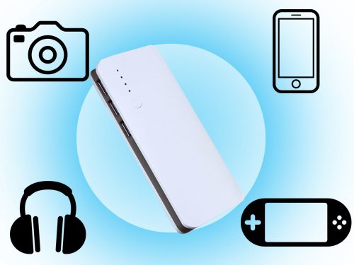 Powerbank 10000 mAh – 3× USB, 2.1A gyors töltés, LED zseblámpa