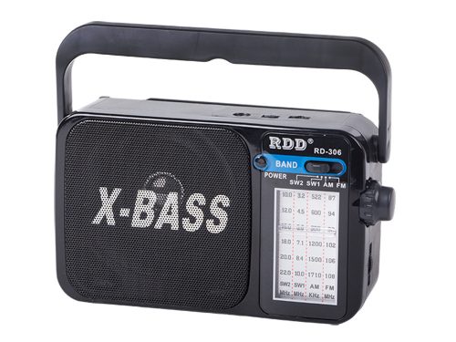 Konyharádió / hordozható építési rádió – RDD RD-306 X-BASS, FM/AM/SW, újratölthető, zseblámpával