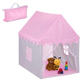  Gyerek játszósátor ház formájú – szürke-rózsaszín, beltéri és kültéri