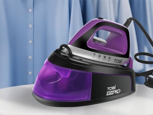 Gőzfejlesztős vasaló állomással – kerámia bevonat, 2400 W, TOBI Steam Surge PRO