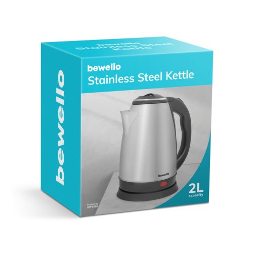 Rozsdamentes acél vízforraló 2 L – 2000 W, 360°-os talppal