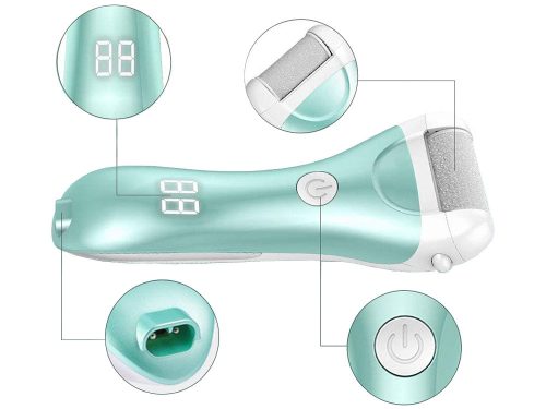 Elektromos sarokreszelő LCD kijelzővel – bőrkeményedés eltávolító készlet 3 görgővel