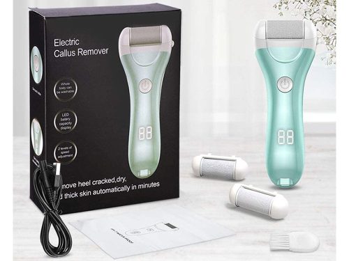 Elektromos sarokreszelő LCD kijelzővel – bőrkeményedés eltávolító készlet 3 görgővel