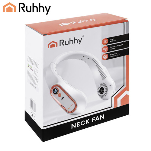 Ruhhy Nyakba akasztható vezeték nélküli ventilátor – hordozható légkondicionáló, újratölthető akkuval