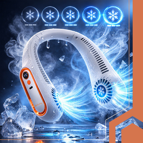 Ruhhy Nyakba akasztható vezeték nélküli ventilátor – hordozható légkondicionáló, újratölthető akkuval