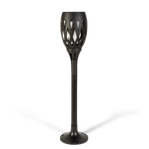 LED-es szolár lámpa - leszúrható / fali / szabadonálló - lángeffekt - 12 sárga LED - 90 x 410 mm