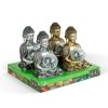 Szolár Buddha - 1 melegfehér LED - műgyanta - 17 x 15 x 26 cm - 2 féle