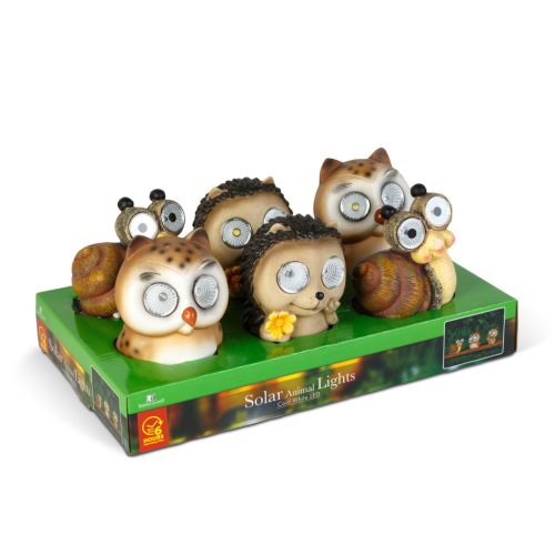 Szolár állatfigurák - 3 féle - 2 melegfehér LED - 10 cm