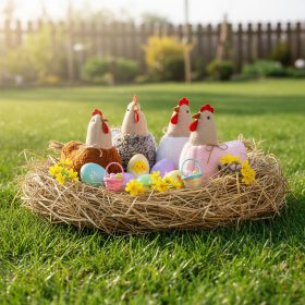 Textil dekoráció - tyúkanyó - 21 x 18 x 11 cm - 4 féle