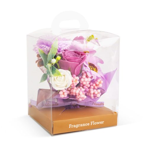 Műnövény dekoráció - illatos rózsa - 11 x 11 x 14 cm