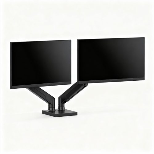 Monitor&TV tartókonzol - dupla karos, teleszkópos - asztallapra rögzíthető - 45 cm, 32"