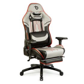   Gamer szék párnával - szürke/fekete/piros- 84 x 52 / 48 x 50 cm