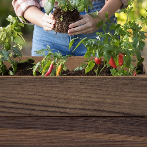 Deco elevated műanyag kerti virágláda alsó polccal 110l