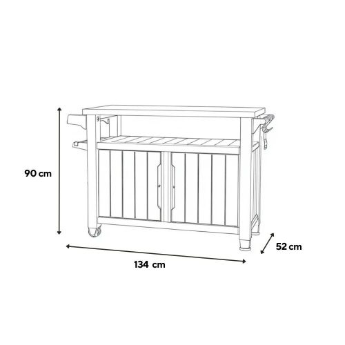 Decocoat unity műanyag xl kerti grill asztal 207l