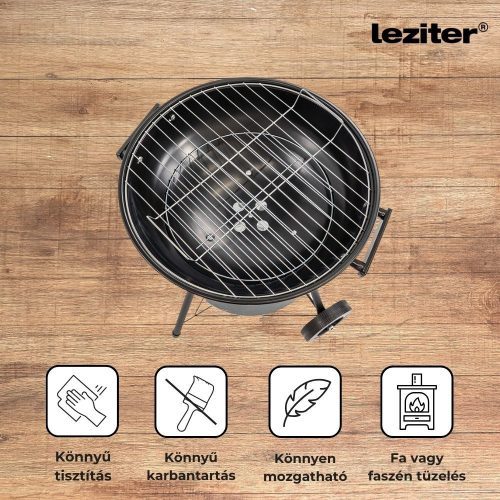 Faszenes kerti gömb grillsütő kerekes