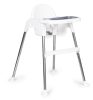 Etetőszék 2 az 1-ben tálcával övekkel fehér