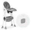 Gyerek etetőszék tálcával és kosárral 5 pontos biztonsági övvel szürke