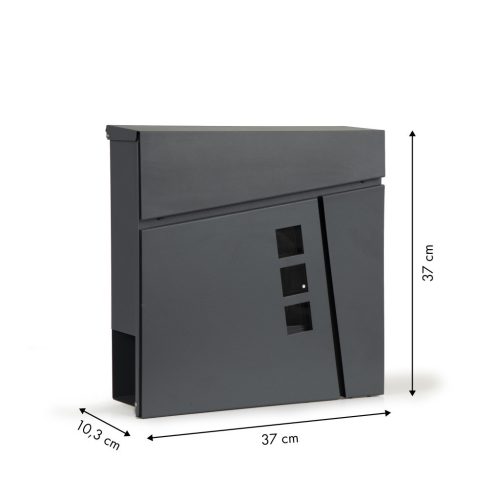 Postaláda horganyzott acélból újságtartóval antracit